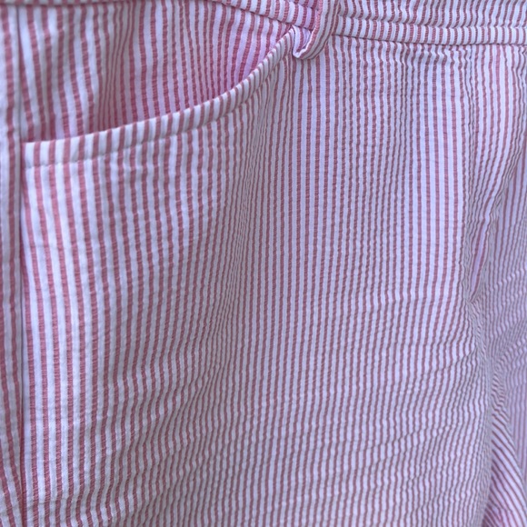 NWOT Talbots Seersucker Perfect Short Pink/White Stripe Petite 12 - Picture 2 of 8